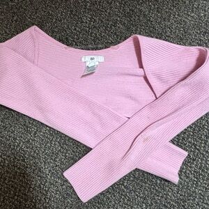 BP Off-the-Shoulder Pink Sweater